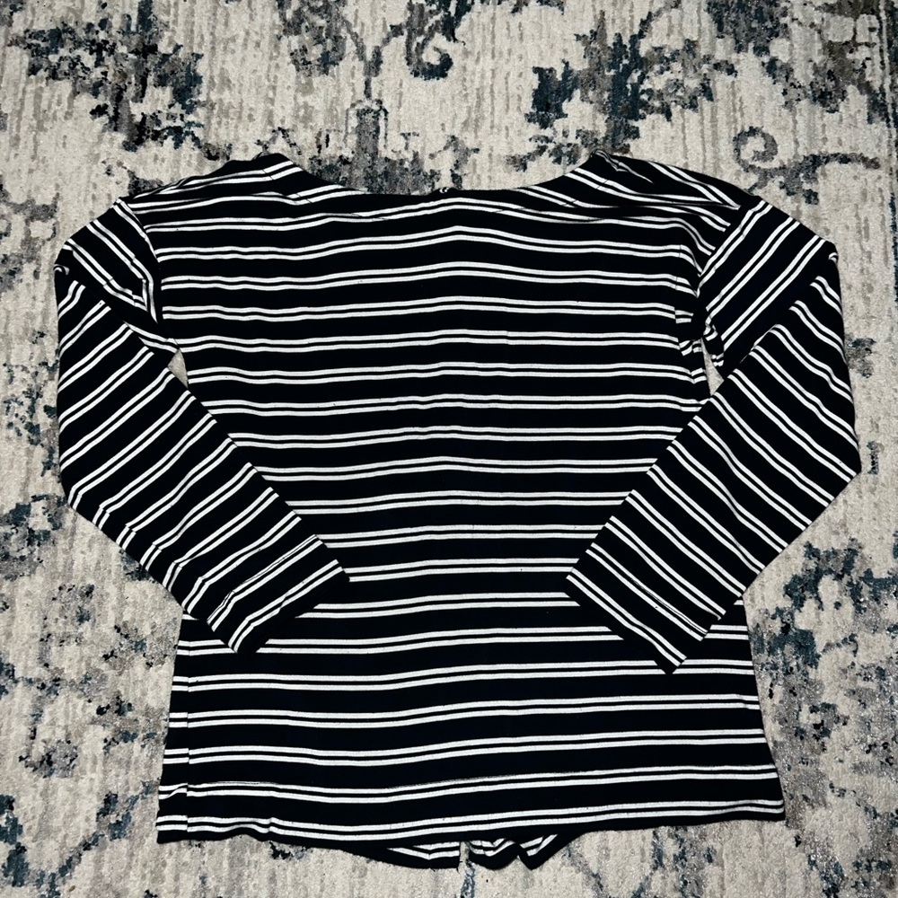 LOFT Striped Open Back Blouse